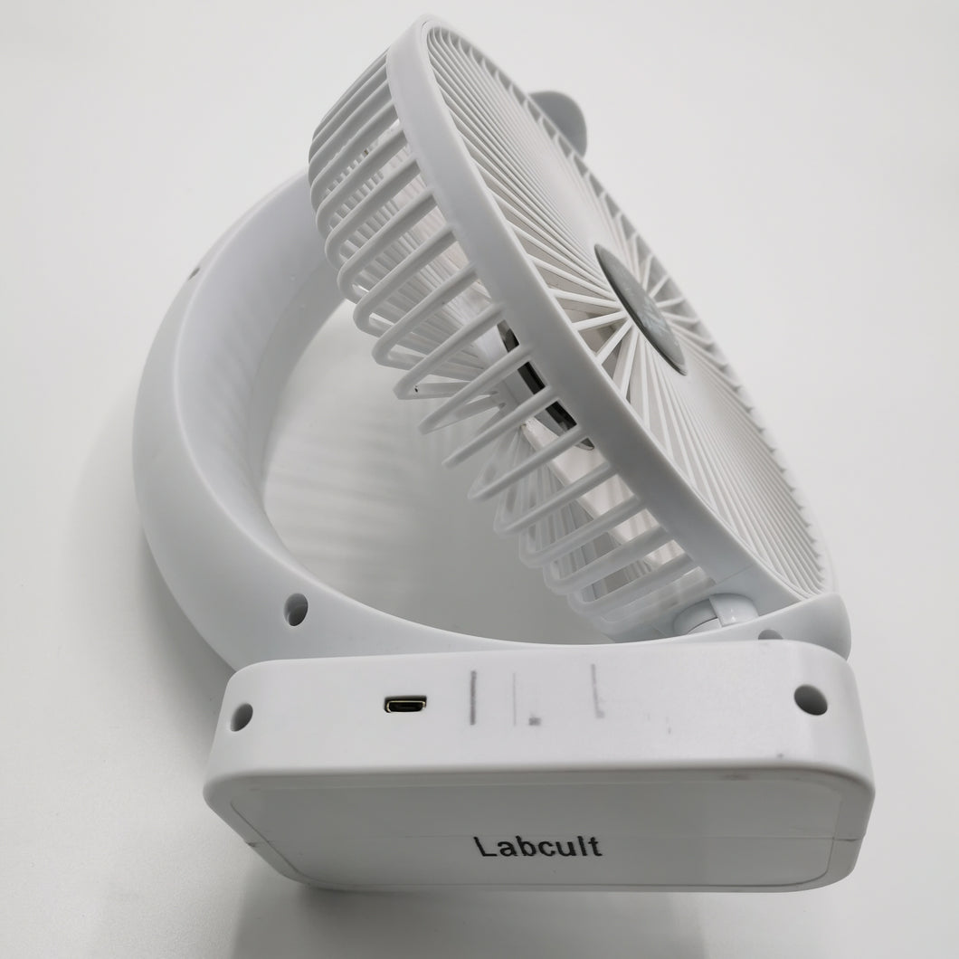 Labcult Personal Air Circulator Mini Box Fan Tabletop Quiet 9 Inch Desk Box Fans White Perfect for Travel or Desktop Use