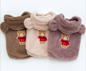 AngfrvX Pet Clothing Polyester Hoodied Sweatshirts Dog Cat Clothes Plus Plush Winter Wearing