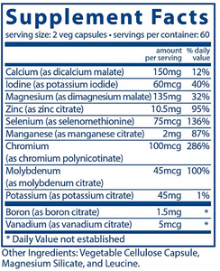 TlRTRVT Multi-Minerals - Citrate/Malate Formula (No Copper or Iron) - High Potency Gentle Formula with High Nutritional Value - 120 Vegetarian Capsules per Bottle