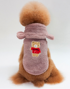 AngfrvX Pet Clothing Polyester Hoodied Sweatshirts Dog Cat Clothes Plus Plush Winter Wearing