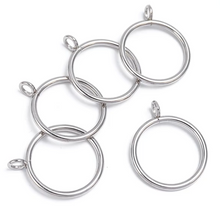 Load image into Gallery viewer, TINAZEDAL Inner Diameter Metal Flat Curtain Rings with Eyelets
