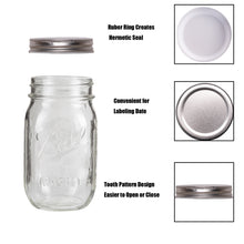 Load image into Gallery viewer, INYOU Mason Jar Lids 16 Pack, 8 Wide Mouth and 8 Regular Mouth Mason Jar Lids Leak Proof Jars Lids for Ball, Kerr and More Storage Silver Canning Jar Lids
