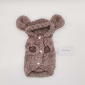 AngfrvX Pet Clothing Polyester Hoodied Sweatshirts Dog Cat Clothes Plus Plush Winter Wearing