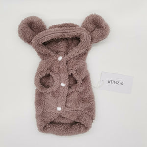 KTHAZVG Pet Clothing Polyester Hoodied Sweatshirts Dog Cat Clothes Plus Plush Winter Wearing